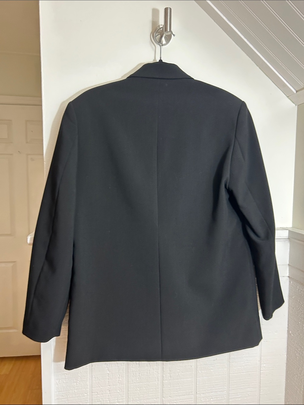 ZARA Loose Fit Oversized Double Breasted Black Blazer women’s small, academia - Picture 7 of 9
